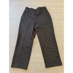 St. John Sport Essentials Women 10 Black SJ Fabric Straight Leg Dress Pants